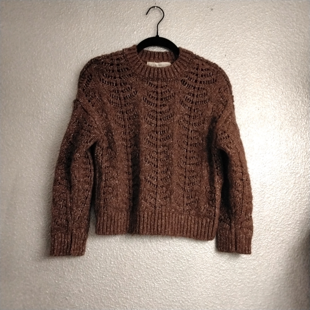 Salt Water Luxe Cropped Knit Sweater   Size S